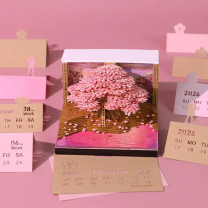 Calendra3D® 2026 - Pink Tree